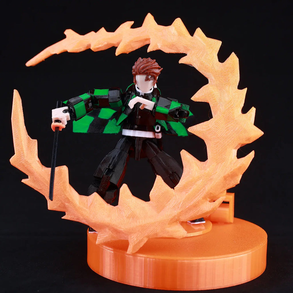 9L3D-gedruckter Dämonentöter AKAZA Tanjiro Kamado Lucky Dummy 13 bewegliche Gestaltwandler-Actionfiguren Schaufensterpuppenspielzeug für Anime-Fans