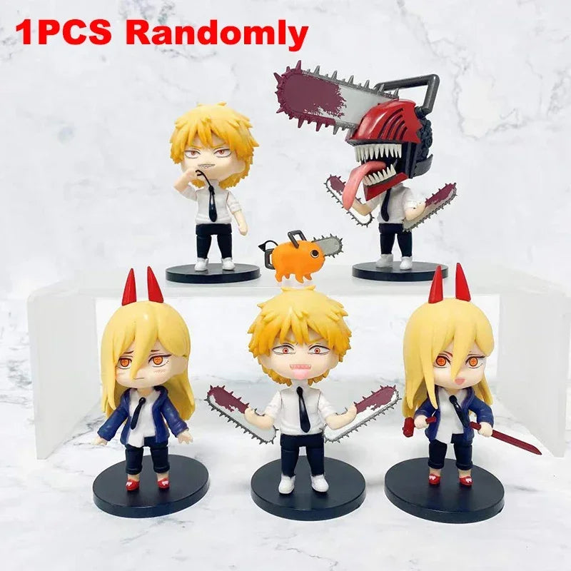 10cm LookUp Chainsaw Man Anime Figure Aki Hayakawa/Makima Action Figure Power/Denji Figurine Collectible Model Doll Toys Gifts