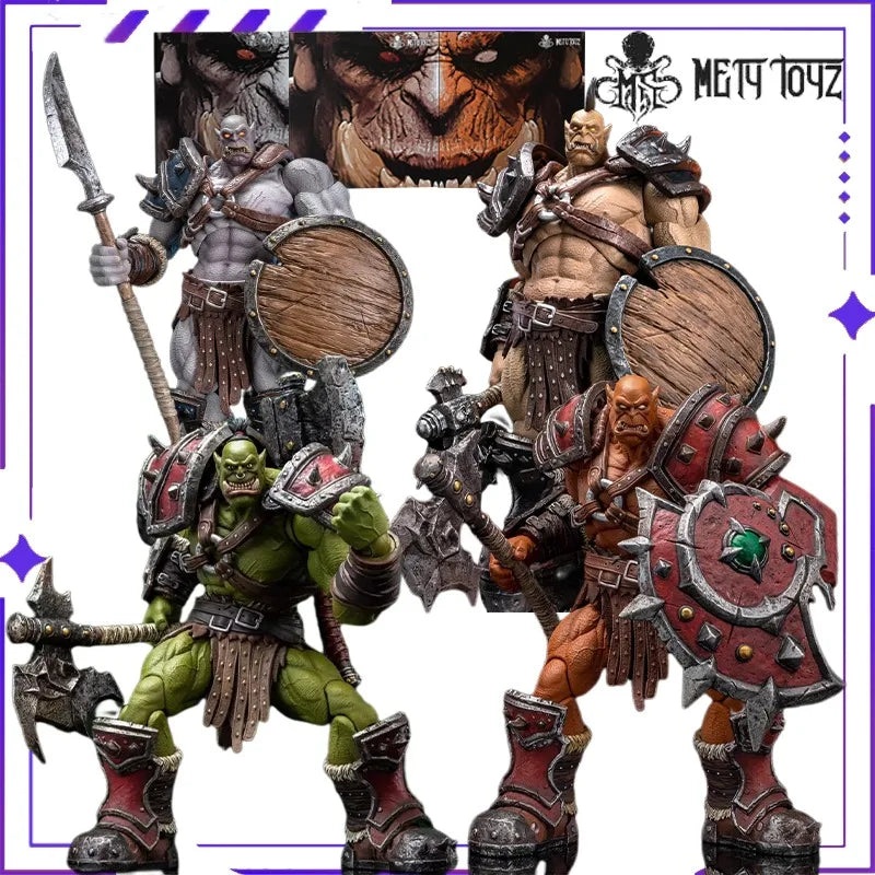 New MetyToys Original Limited Edition Warcraft Mercenary Squad Frost Throat Blood Skull Mobile Orc Model Toy HandmadeGiftcollect