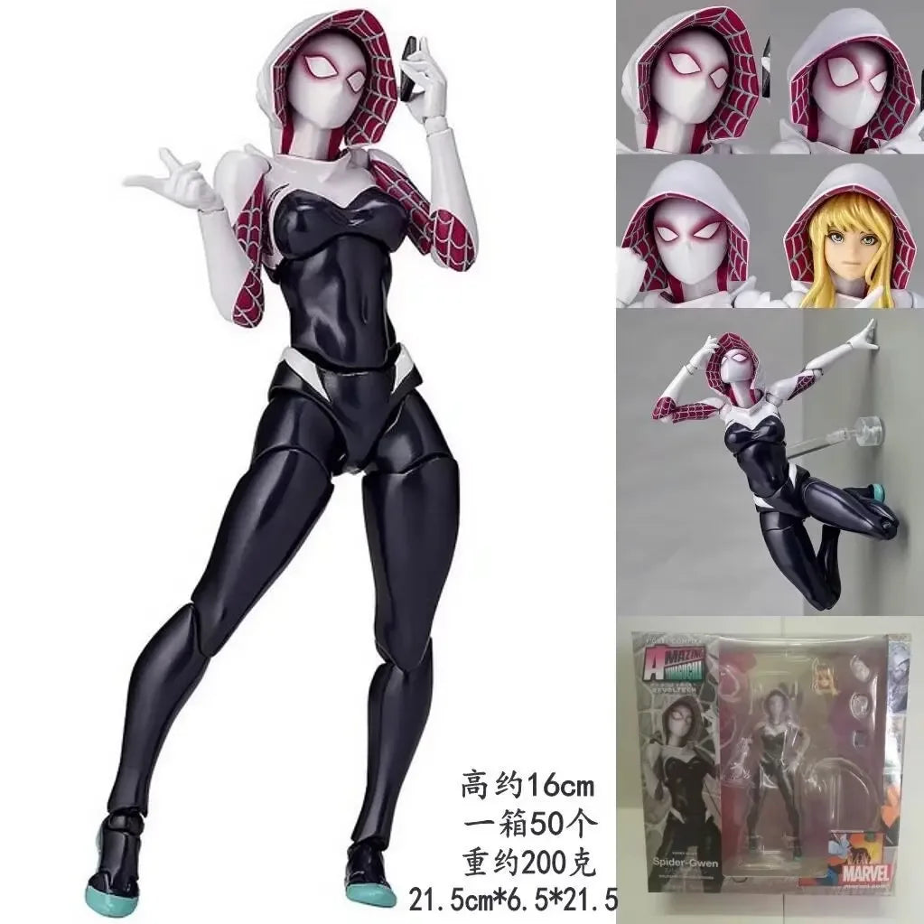 New Anime Comics Hero Woman Spider Man Yamaguchi Style Action Figures Gwen Joint Movable Model Figurines Kids Toys Fans Gift