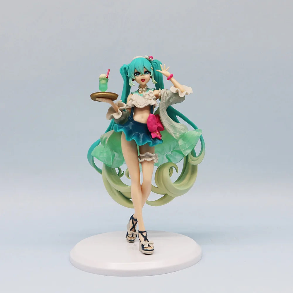 New Hatsune Miku figure Soda  cream dress The Props Desktop Decoration Collection PVC Model Toys Kids Gifts