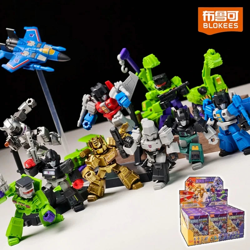 Hot Blokees Transformers Defender Version V2 Movable Blocks Figure Optimus Prime Starscream Bumblebee Model Collectible Toy Gift