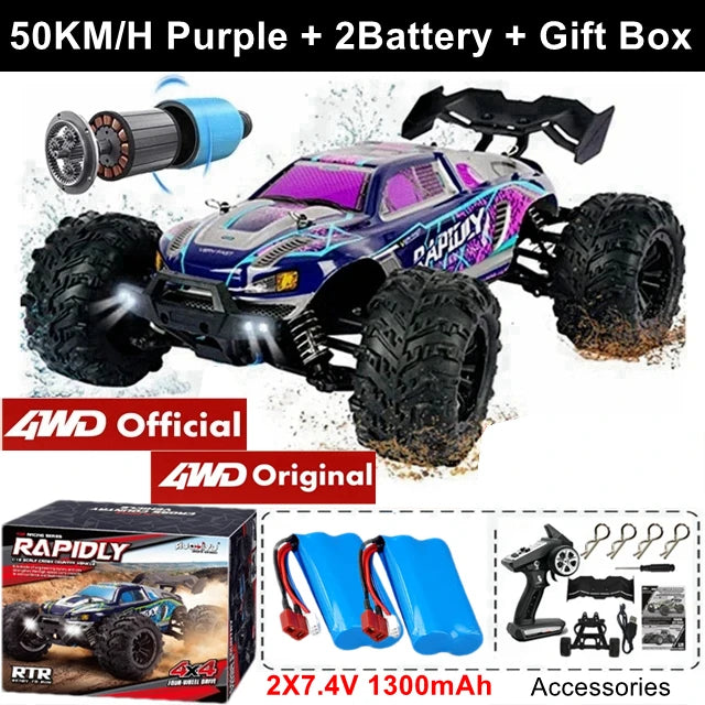4WD Ferngesteuertes Auto Offroad 4x4 RC High Speed ​​Buggy Truck Super Brushless 50 oder 80KM/H Schnelles Drift Racing Spielzeug Kinder Erwachsene