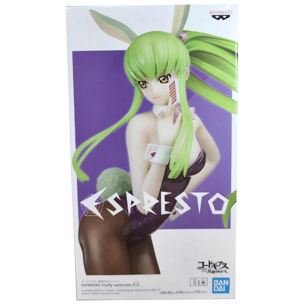 In Stock Bandai Original Genuine Banpresto Code Geass Hangyaku No Lelouch C.C. Espresto Fluffy Materials 22cm Model Toy Figures