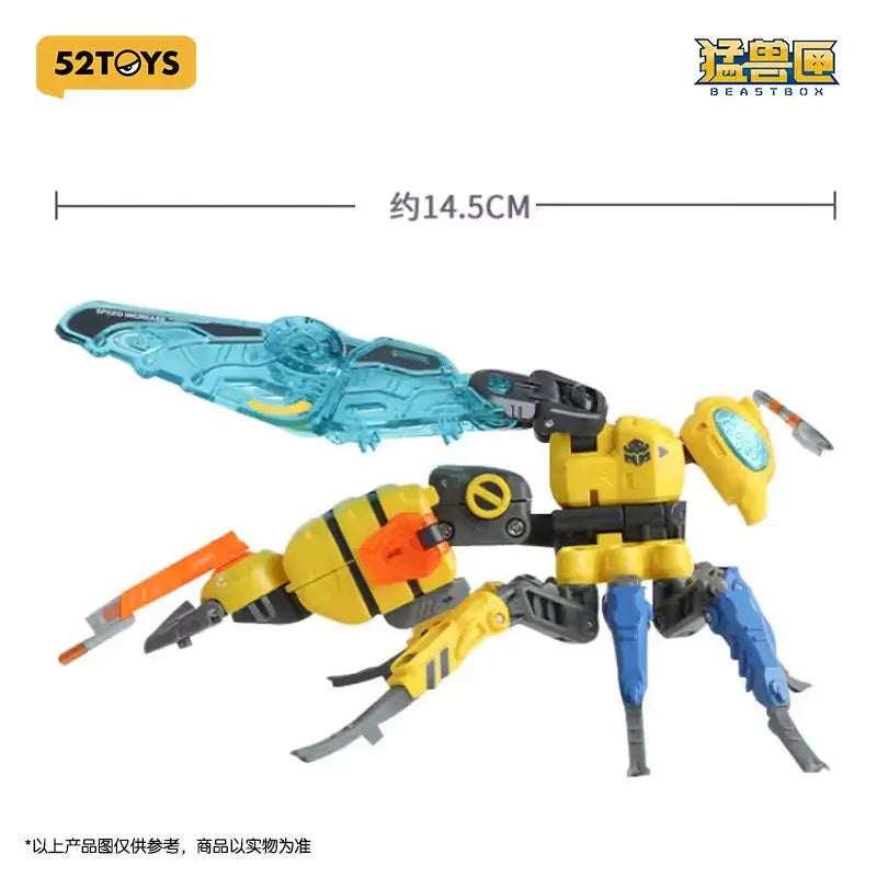 52TOYS BEASTBOX BB-38 Blast Hornet Deformable Robot Action Figure Transformation Toy Collectible Mecha Model Gift for Boys Fans