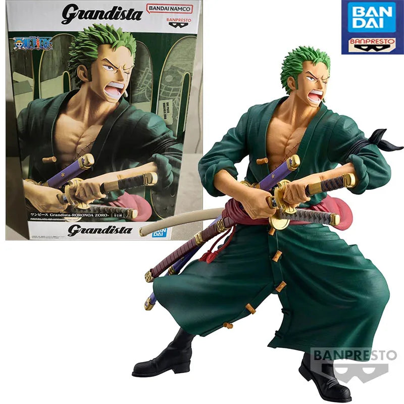 In Stock Original Bandai Banpresto One Piece Grandista Roronoa Zoro Anime Figures Model Decorative Ornaments Boys gift