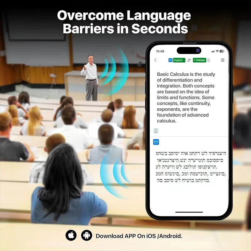 UYUXIO Real Time Translator Headphones AI Language Translation Earbuds 144 Languages & Accents 3 in 1 OWS Ear Buds for Business