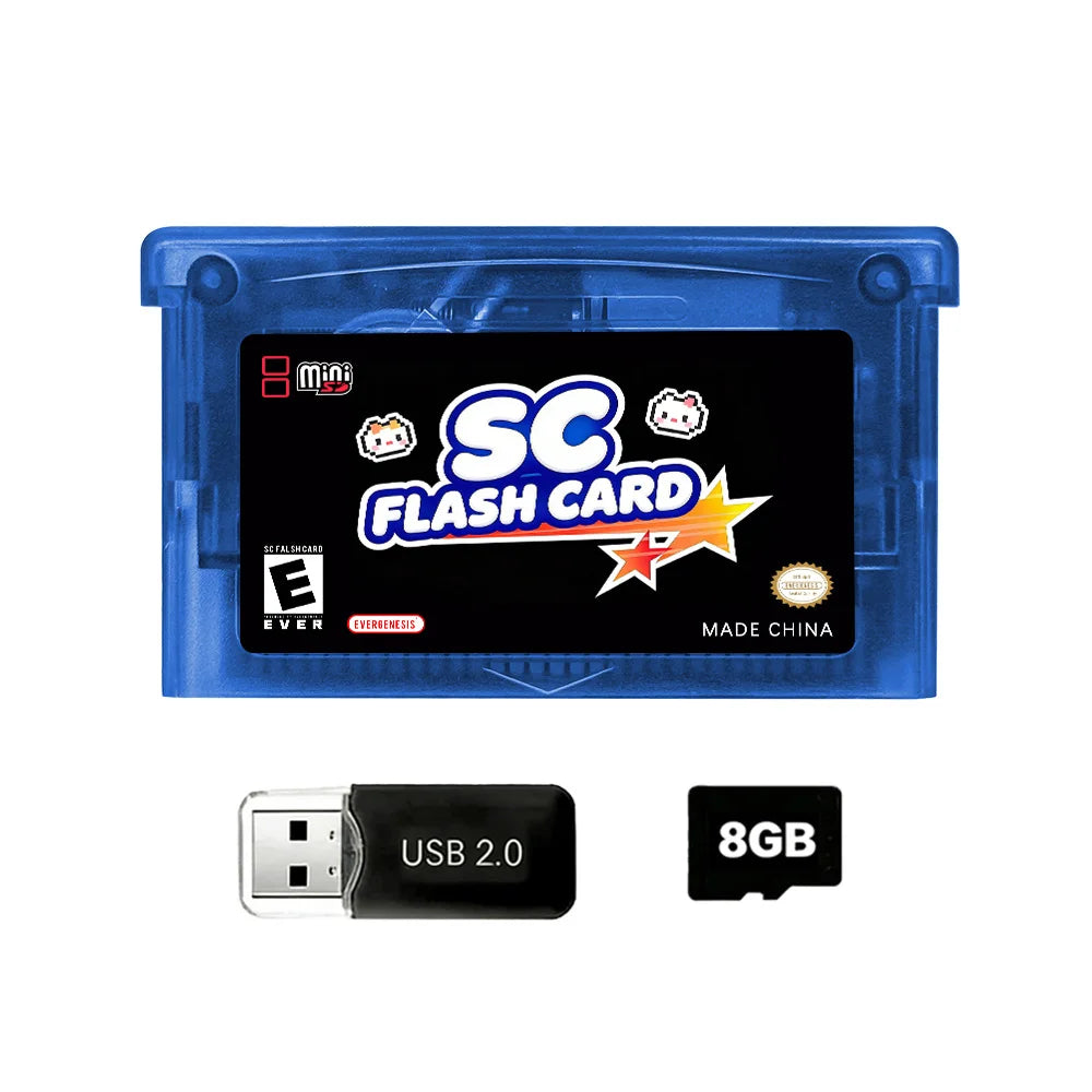 DGETG SCFW V2.0 GBA Flash Cart 5000+ Retro Games RTC 1M Flash NES Compatible with GBC GB NES DS Includes 8G TF Card