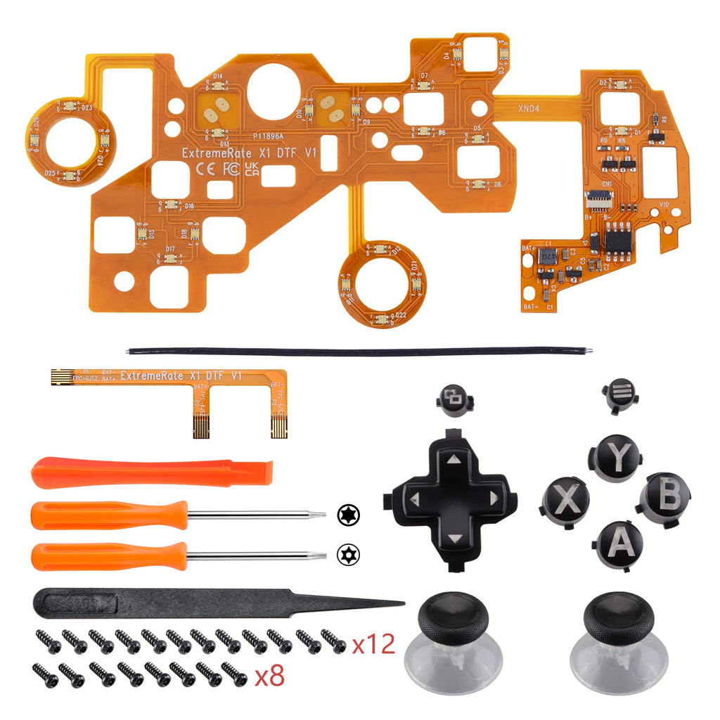 eXtremeRate Multi-Colors Luminated (DTF) LED Kit for Xbox One Standard Xbox One S / X Controller, D-pad Thumbstick ABXY Buttons