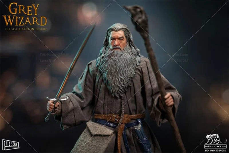 In Stock DYM202401 1/12 Scale Collectible Grey Robe Wizard 6-inch Male Soldier Action Figure Model Toy for Hobby Gifts