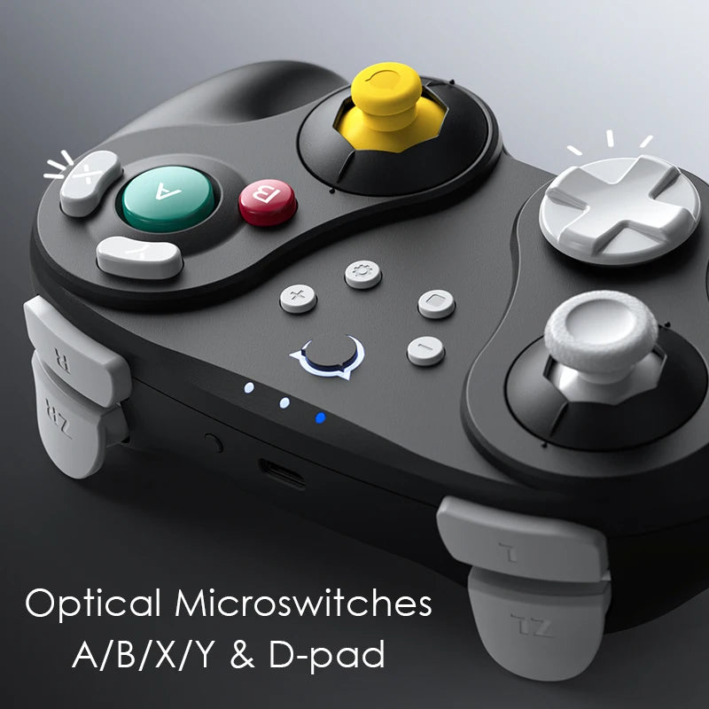 NYXI Warrior Black Wireless Bluetooth Game Controller Gamepad for Gamecube Wii Switch2 Switch OLED Switch Lite PC