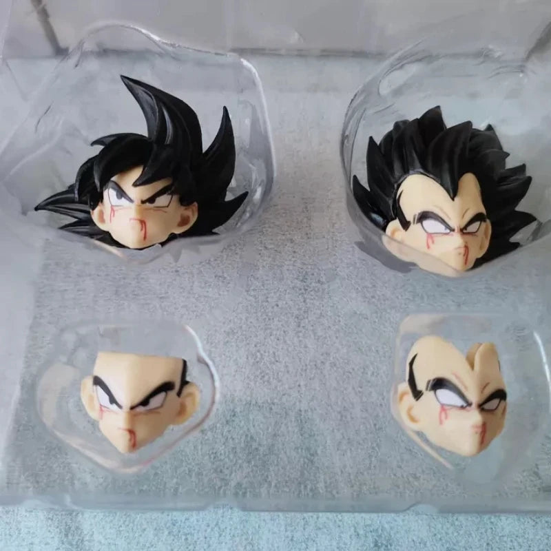 In Stock Son Goku Vegeta RE Double Floating Head Sculpt Dragon Ball SHF Head Accessory Battle Damaged Version Toys Anime Figure