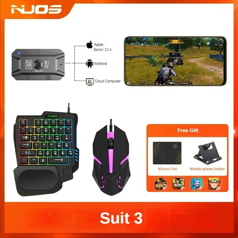 M1 Pro Mobile Game Controller 4 in 1 Maus-Tastatur-Adapter-Konverter BT V5.0 Programmierbarer Adapter unterstützt IOS Android System