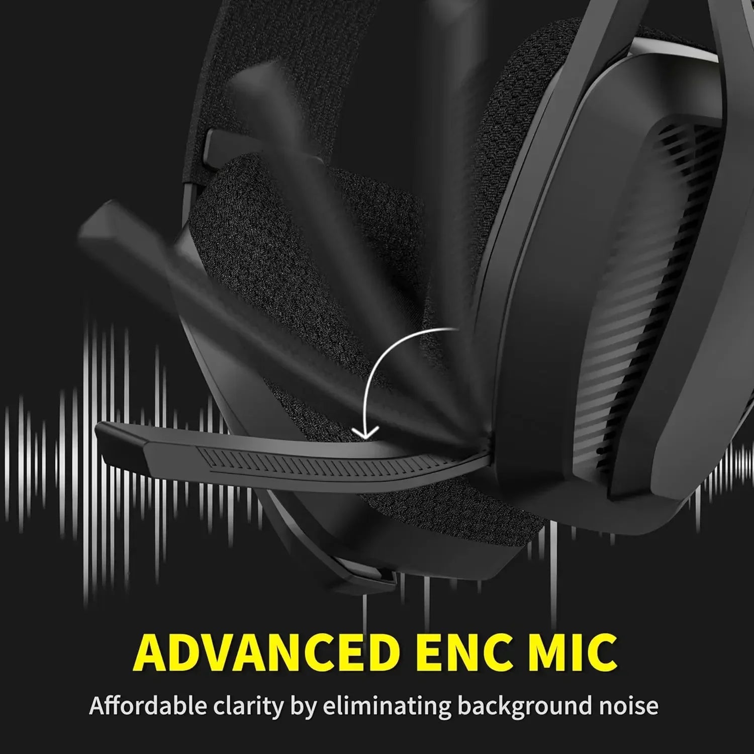 BINNUNE BW06 2.4G Wireless Gaming Headset  Flip ENC Microphone,suitable Dual-mode Gaming Headsets PC PS4  PS5 PC Players