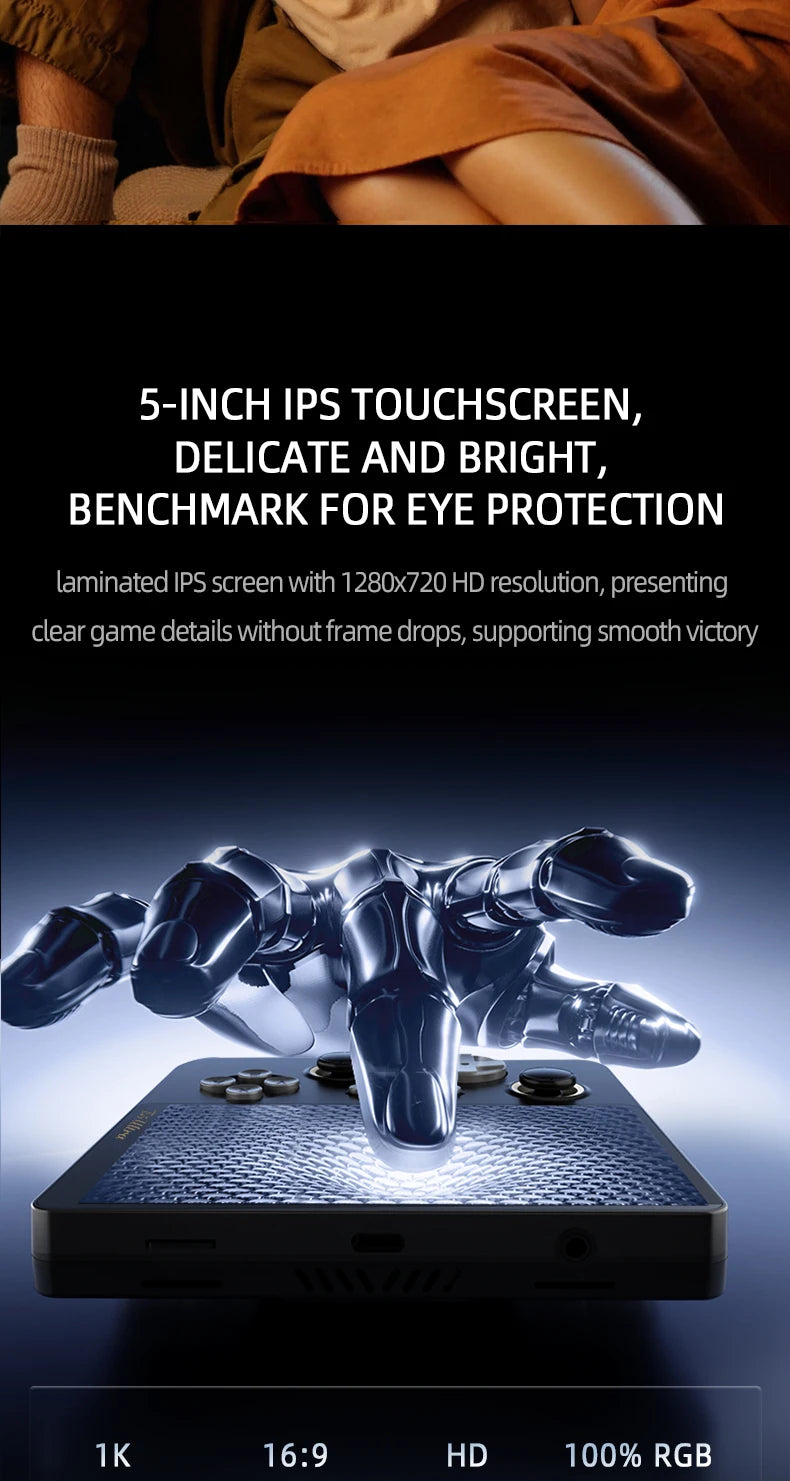 GAMEMT E5 Ultra Game Console 5" 1280*720 60Hz IPS Touch Screen 5000mAh Hall-Effect Joystick Portable Android Handheld Consoles