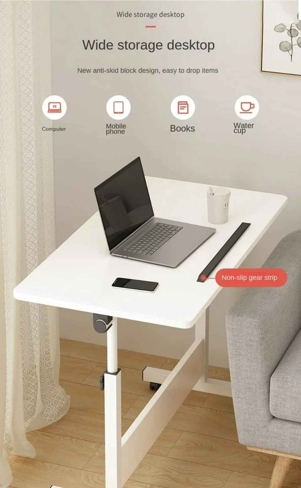 Height Adjustable Standing Desk Mobile Laptop Desks Table Removable Work Laptop Desk Lazy Bedside Sofa Desk Small Computer Desks