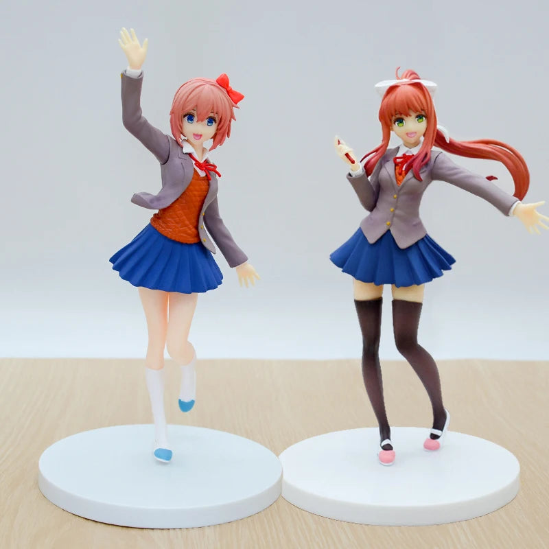 17cm POP UP PARADE Literature Club! Monika White Dress Anime Figure Sayori Action Figure Yuri/Natsuki Figure Model Doll Toy Gift