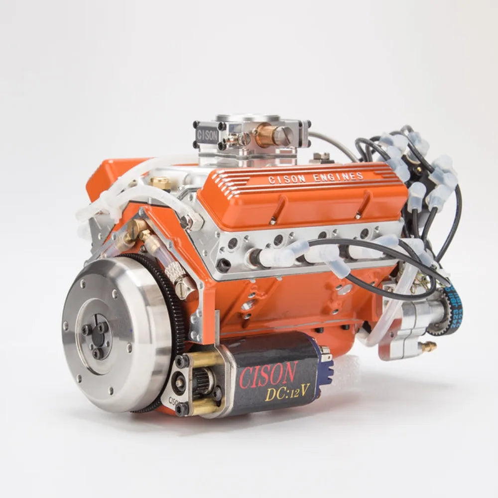 CISON V8 Engine 44CC 1/6 Scale Small Block Water Cooled Four Stroke Eight Cylinder Internal Combustion V8 Engine Model Kit
