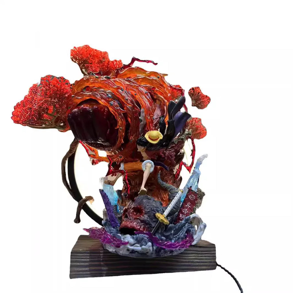 One Piece Monkey D. Luffy Battle Series Action Figure Handmade Pvc With Light Model Desk Ornament Collection Birthday Gift