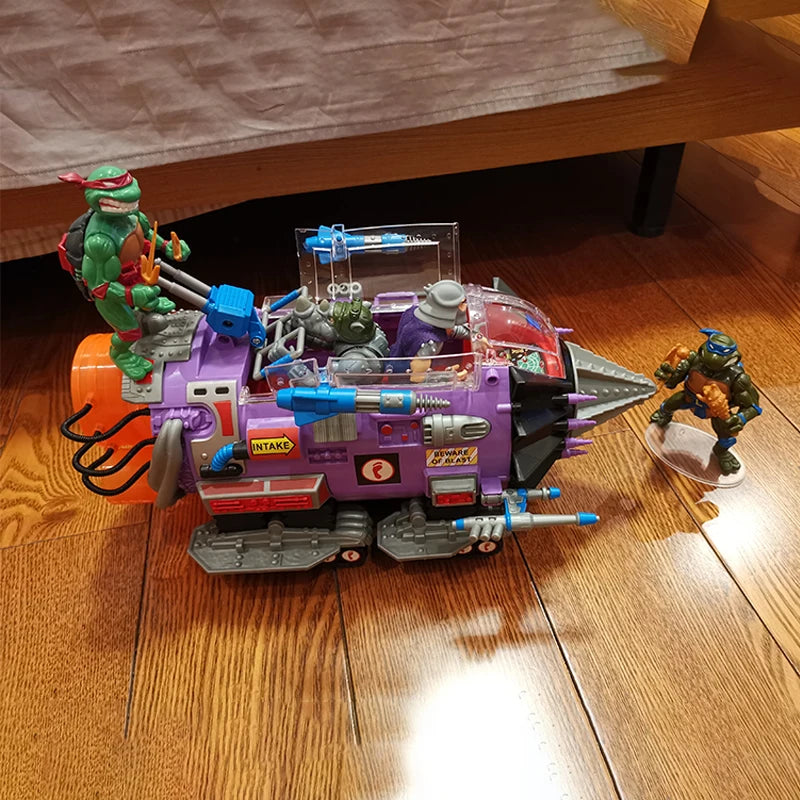 Нов оригинален Caixing 1990 Tmnt Костенурките нинджа Аниме превозно средство Вариация на Land Cruiser Транспортен модул Фигурки Модел играчка Подарък по поръчка