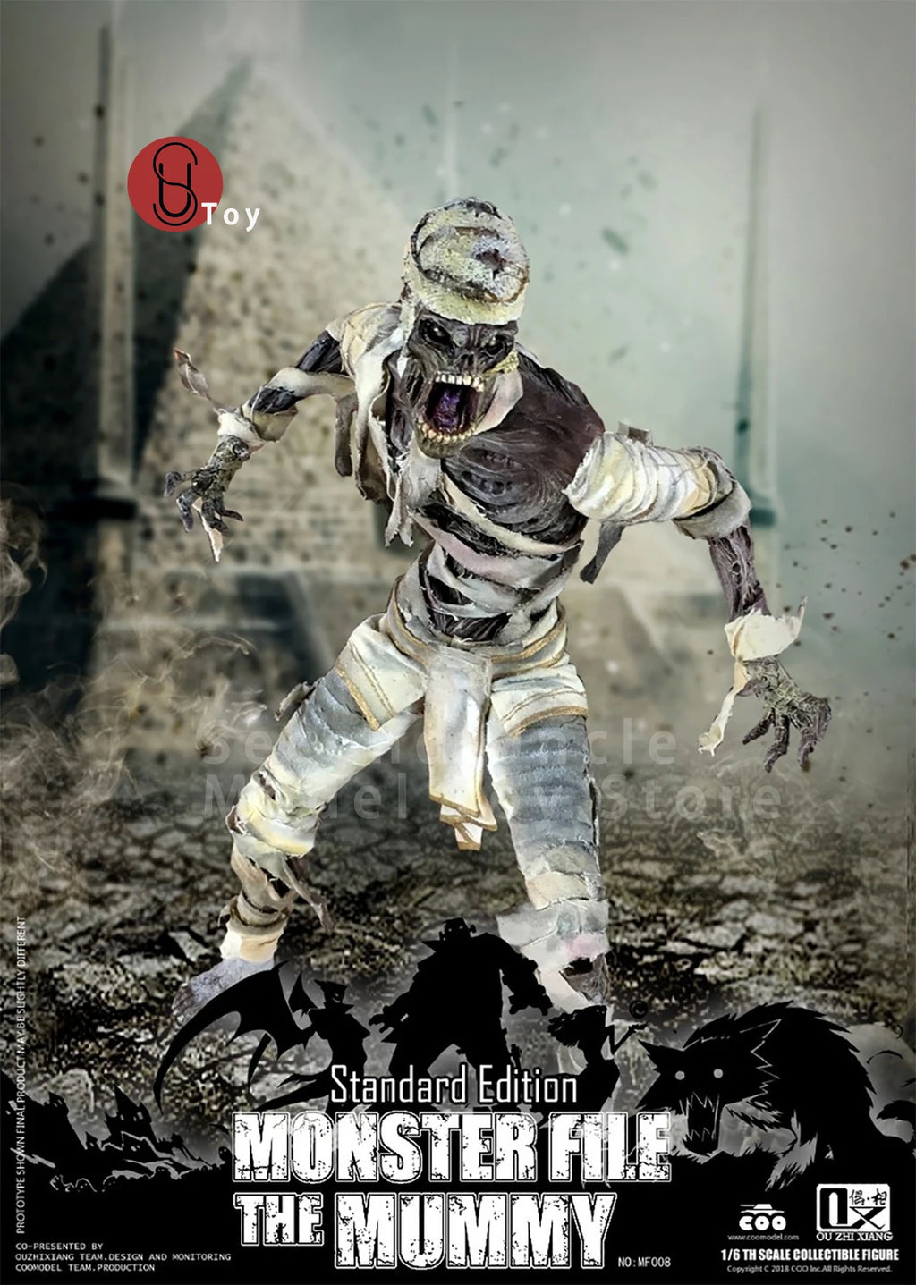 COOMODEL MF008 MF009 1/6 Monster File The Mummy Egypt Skeleton platform 12'' Action Figure Full Set Collectible Model Toys Gift