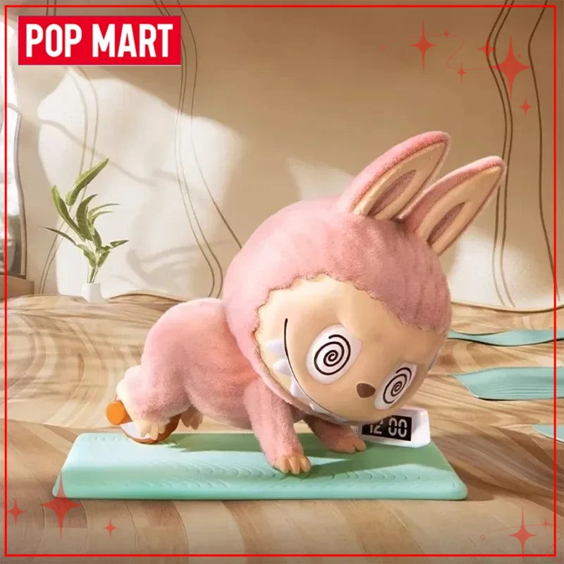 Authentic Popular POPMART THE MONSTERS Labubu Lazy Yoga Series Collectible Figurine Blind Box Toy Decoration Gift
