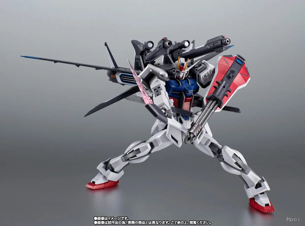 BANDAI Original ROBOT SPIRITS ＜SIDE MS＞GAT-X105 STRIKE GUNDAM＋I.W.S.P. Ver. A.N.I.M.E.Mech Product Figure Toy for Boy Gift