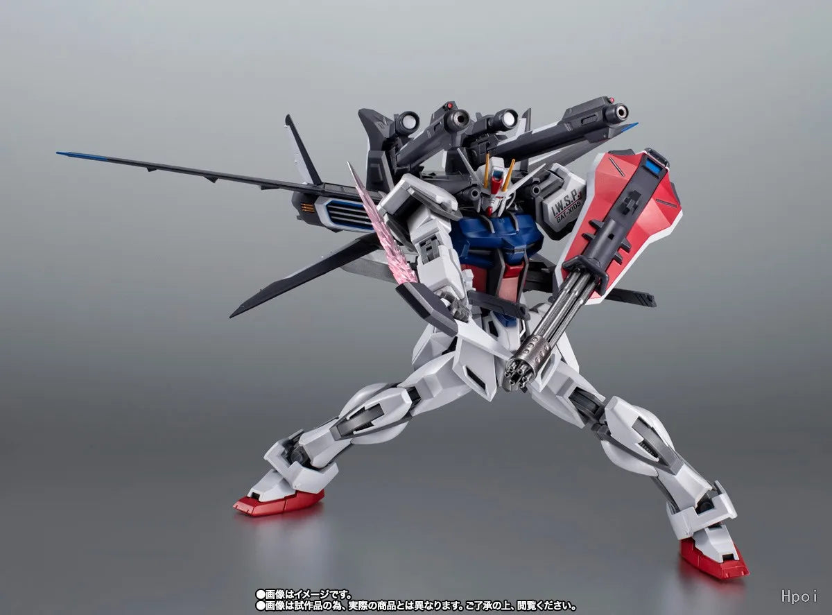 BANDAI Original ROBOT SPIRITS ＜SIDE MS＞GAT-X105 STRIKE GUNDAM＋I.W.S.P. Ver. A.N.I.M.E.Mech Product Figure Toy for Boy Gift