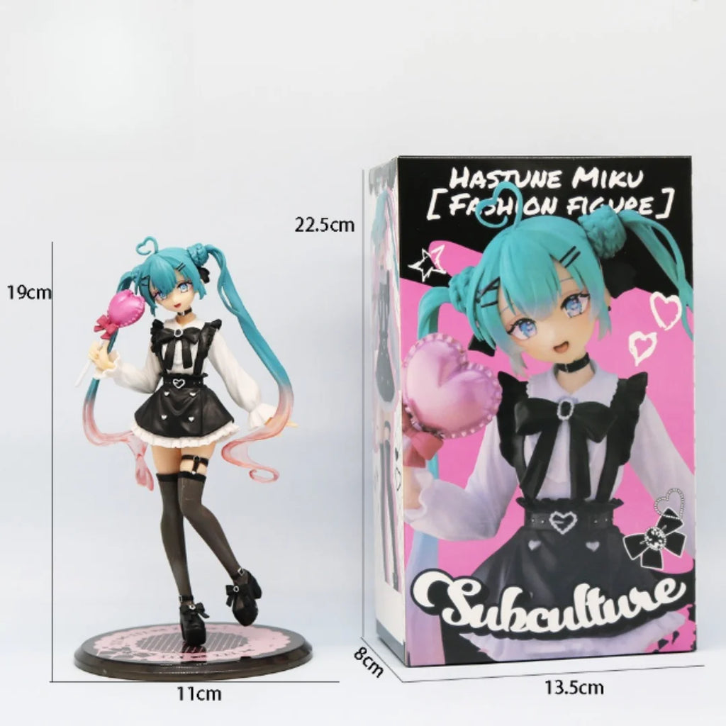 Anime Little Devil Hatsune Miku Handmade Little Raccoon Chuyin Dark Angel Handmade PVC Model Animation Peripheral Ornaments