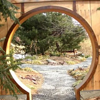 Outdoor Decorative Moon Gate Rusty Corten Steel Eye-Catching Moon Gate Moon Gate Arch for Yard