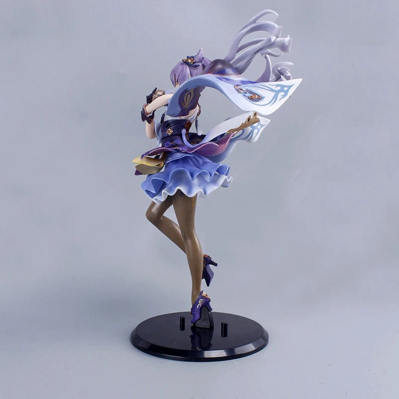 24 см Genshin Impact Аниме Фигурки Keqing Kawaii Изправена екшън фигурка PVC Колекция Модел Кукла Орнаменти Играчки Подаръци за рожден ден