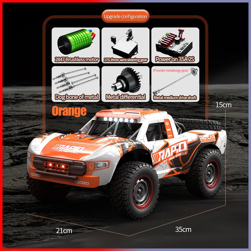 Rc Кола Off Road 4x4 50 км/ч или 75 км/ч Високоскоростна безчеткова моторна Monster Truck 1/16 Пустинни/Снежни състезателни колички за дрифт играчки за момчета