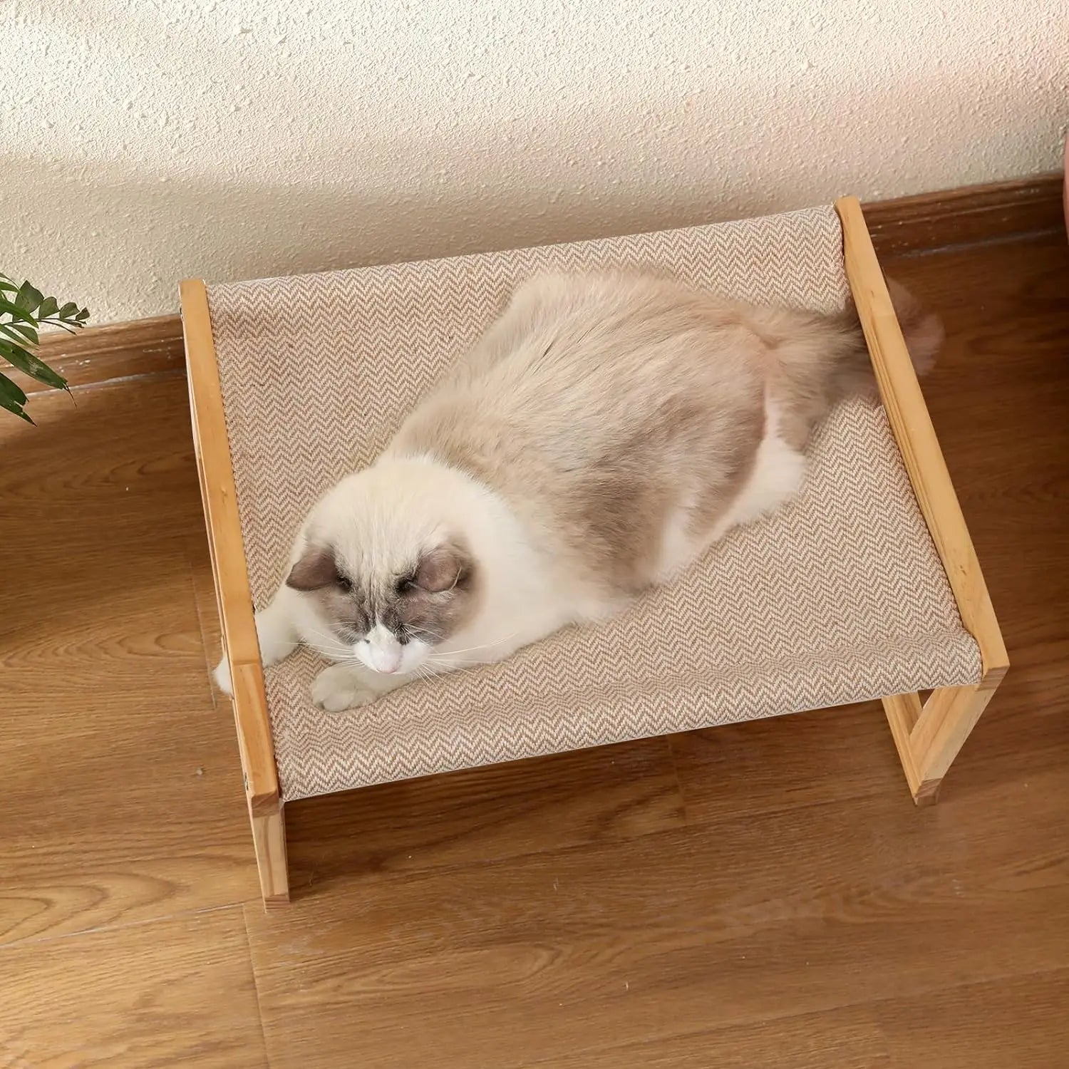 Breathable Cat Bed Wooden Cat Hammock For Indoor Portable Cat Bed Furniture Suitable For Kittens Puppies Cat Dog Hammock Bed