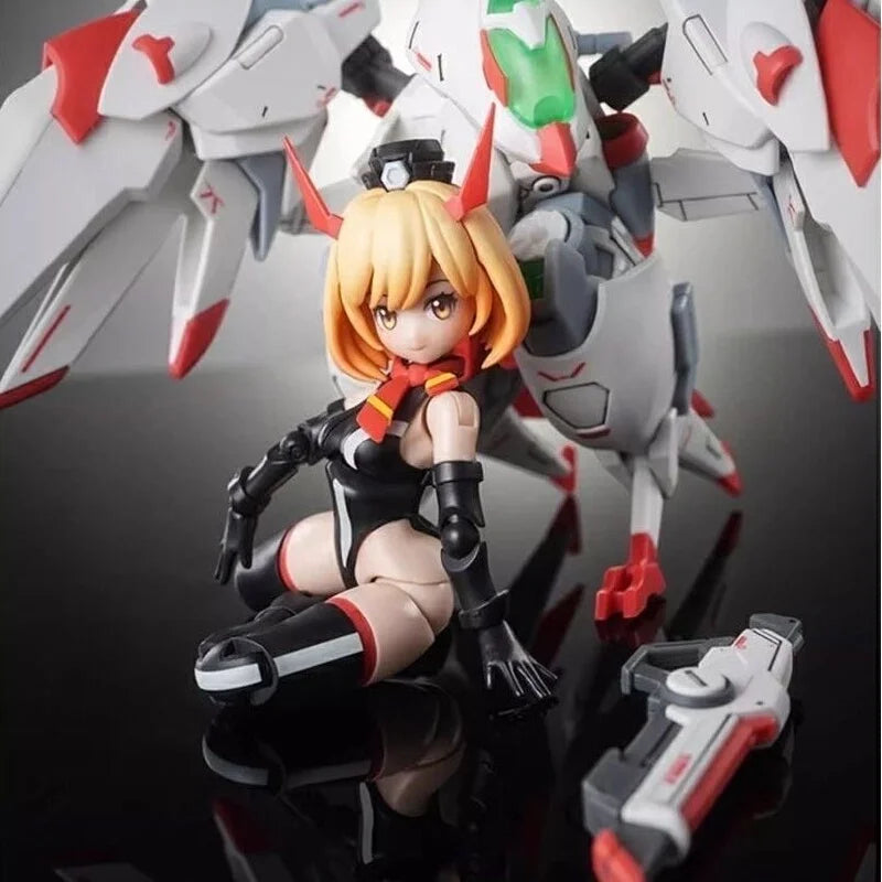 Big Fire Bird × Hemoxian Mecha Musume Action Figure Collectible Toy with Sky001 Mecha & Interchangeable Parts for Hobbyists