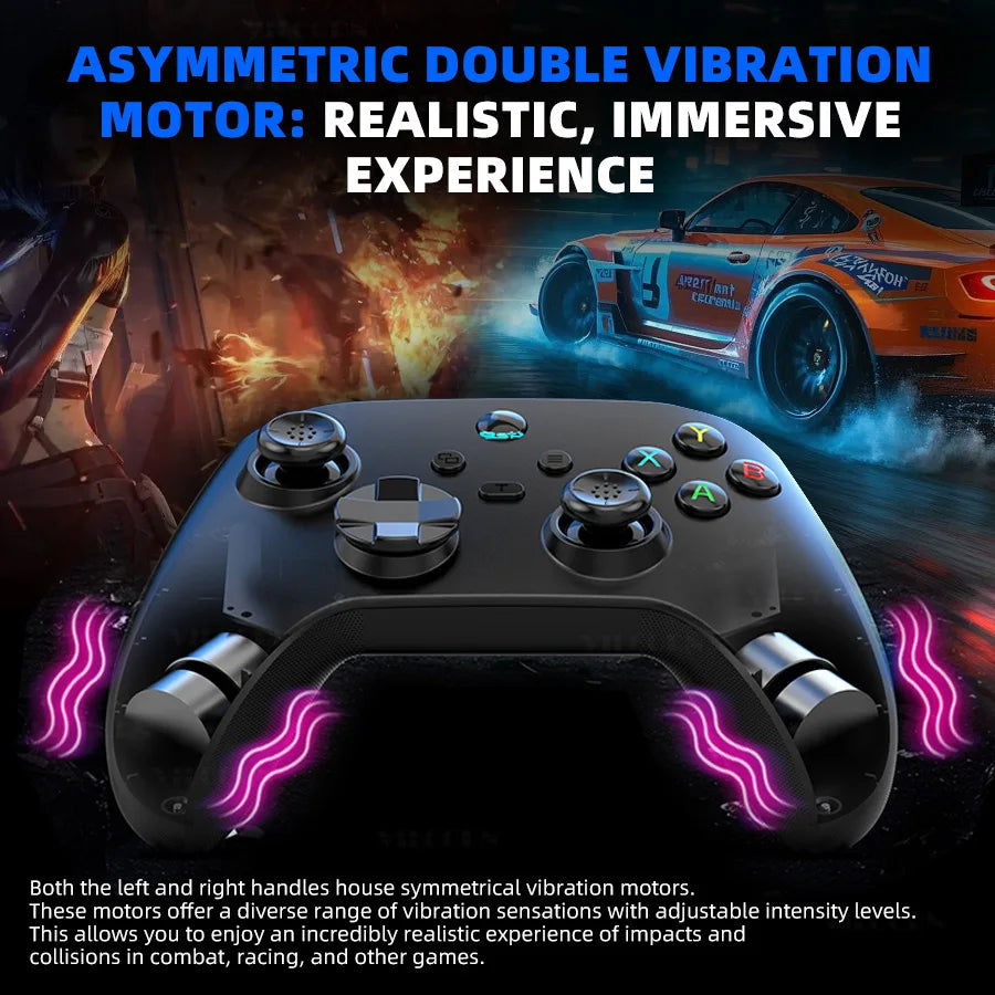 G6 Bluetooth-Compatible Game Controller For IOS/Android Gamepad For PC Hall rocker Six-axis Dual Vibration Joystick For Switch