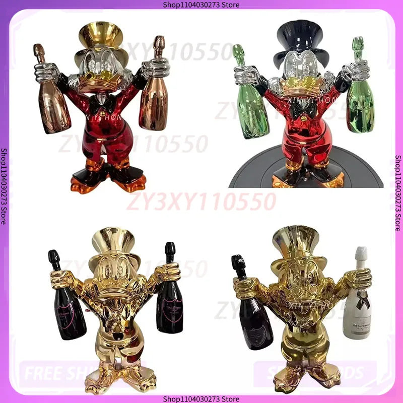 2025 New Electroplated Donald Duck Wine Bottle Fiberglass Creative Decoration Personalized Indoor Cartoon Customized Gift