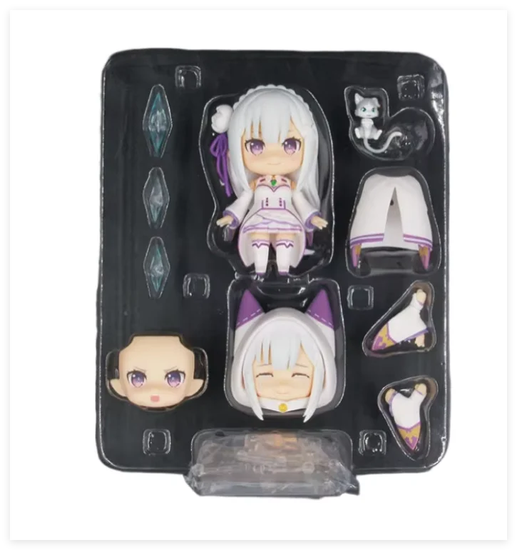 Nendoroid Re:Zero Emilia #751 Q Version Posable Anime Figure Face Swap Cute Collectible Model Desktop Decoration Gift In Stock