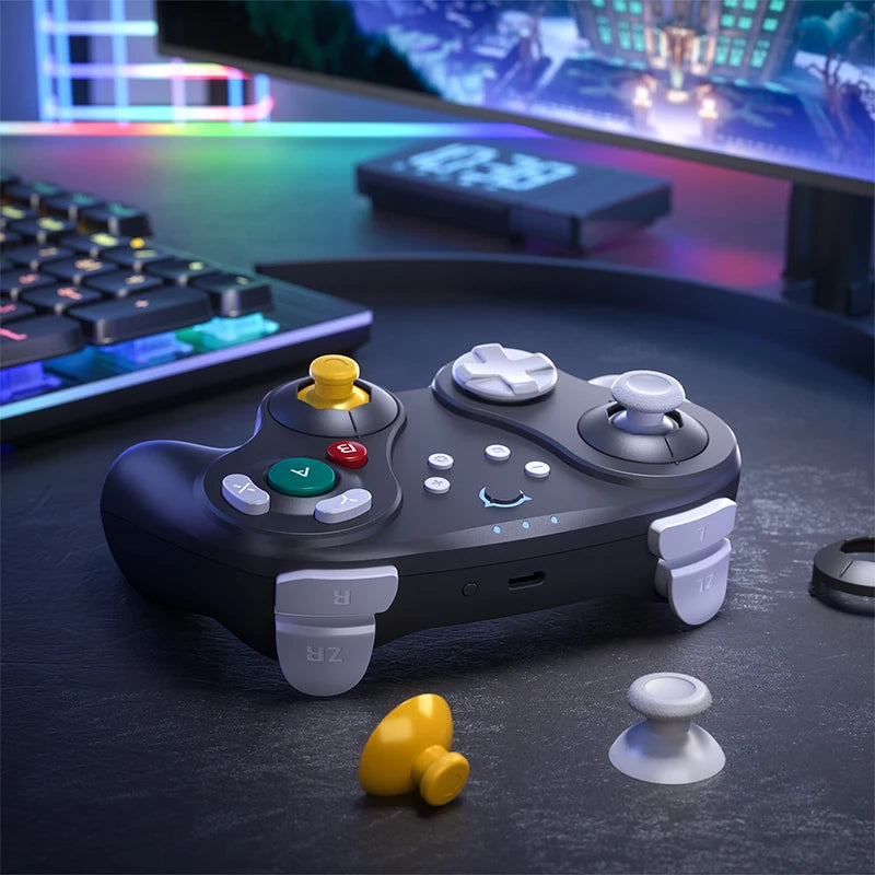 NYXI Warrior Black Wireless Bluetooth Game Controller for Gamecube Wii Switch 2 - Portable Gamepad for Console Gaming
