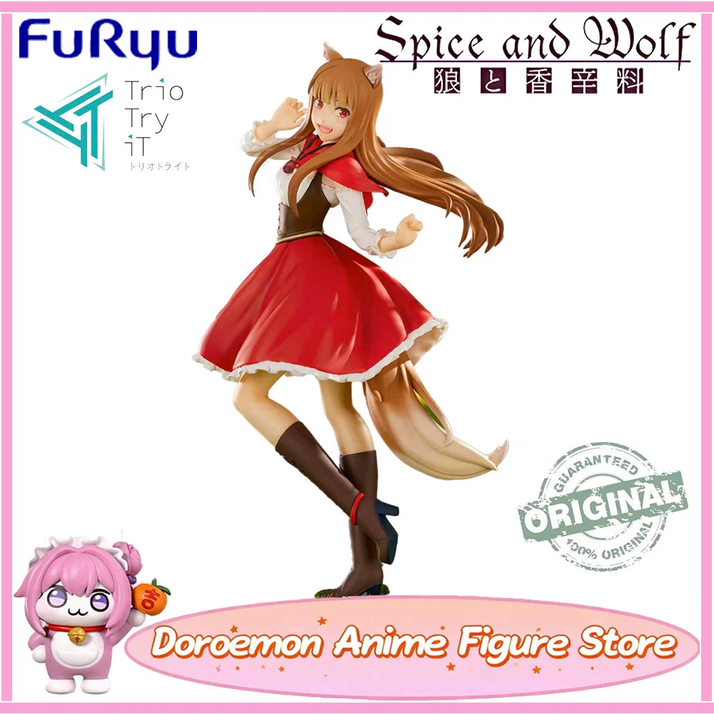 In Stock Original Furyu Trio-Try-It Figure Anime Spice and Wolf: Merchant Meets The Wise Wolf Holo Akazukin Ver. Kawaii Figures