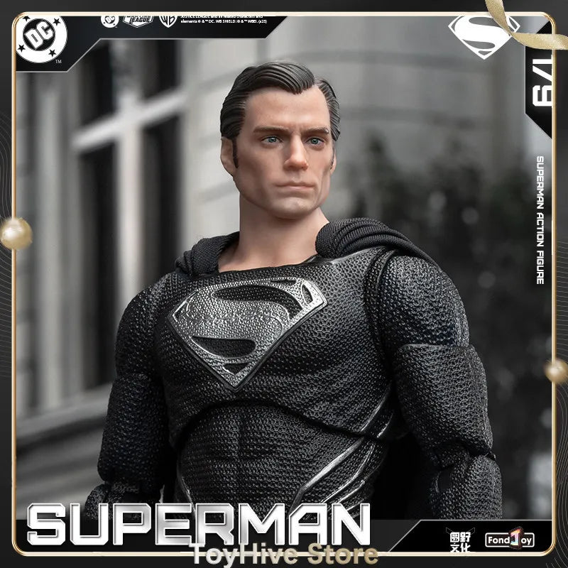 Original Fondjoy Black Superman 2.0 Figure Dc Zack Snyder'S Justice League Figures 1/9 Super Man Pvc Model Doll Joint Movable
