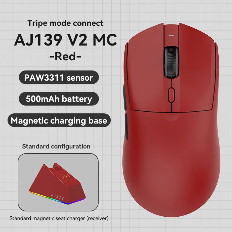 AJAZZ AJ139 V2 MC/AJ139PRO/AJ199 MC 2,4 GHz Wireless Gaming Maus PAW3311/PAW3395 Sensor 12000DPI/26000DPI Für PC Laptop Gamer