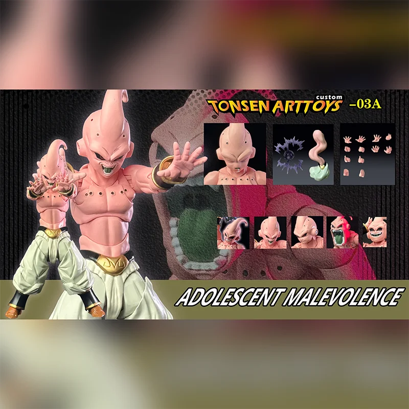100% In Stock Original Tonsenarttoys Dragon Ball SHF Majin Buu Adolescent Malevolence Anime Action Collection Figures Model Toys