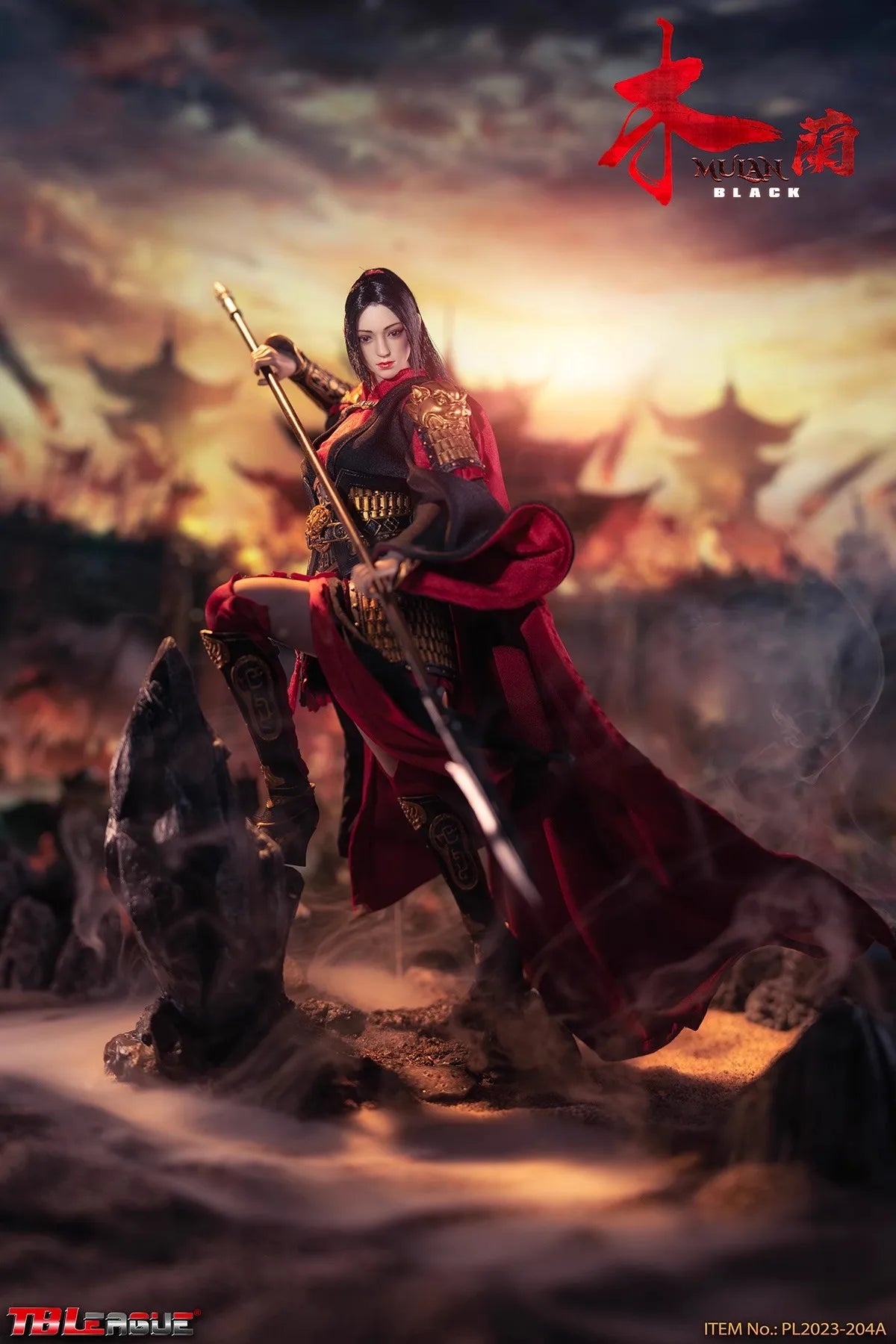 TBLeague PL2023-204 A 1/6 Soldier Female General MULAN Black 12'' Action Figure Model Toy In Stock