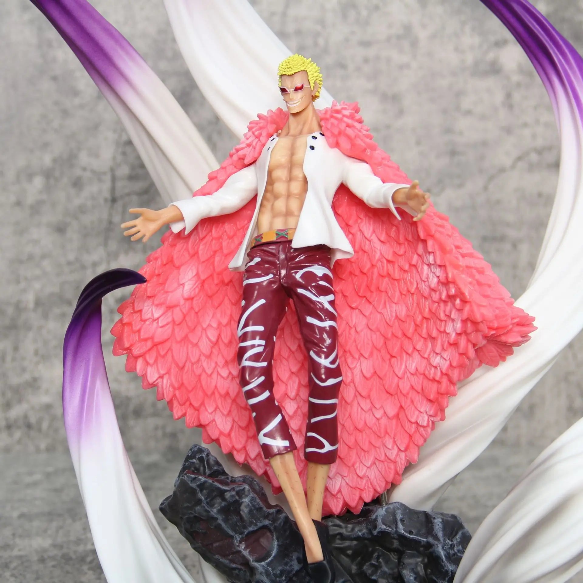 45cm ONE PIECE Anime Figure Oka Shichibukai Donquixote Doflamingo Action Figure Statue Ornaments Collect PVC Model Doll Gift Toy