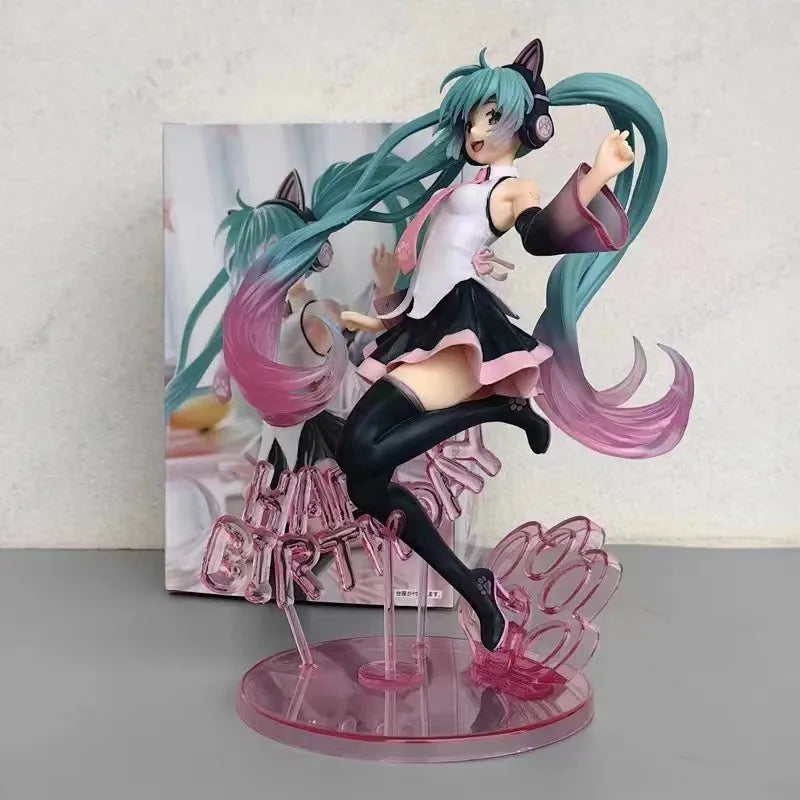 Neue Anime Miku Niedliche Kawaii Virtuelle Sängerin Miku Manga Statue Figuren PVC Actionfigur 20~25cm