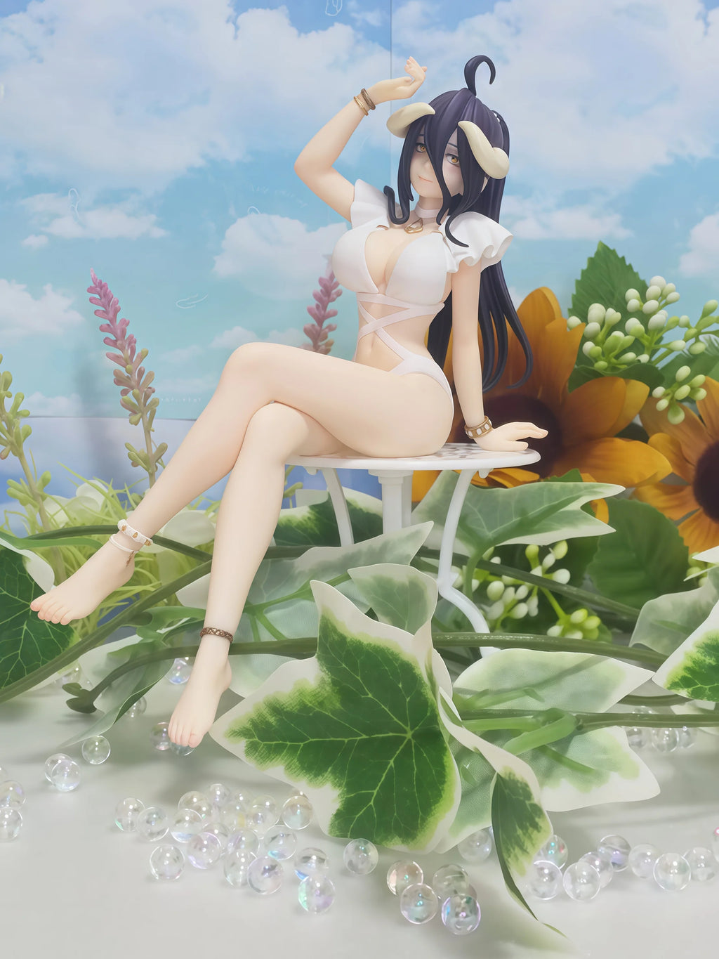 Beautiful Girl Swimsuit Albedo Peripheral Figurine Model Table Decoration, Birthday Gift, Trendy Toy Scene Decoration, Car