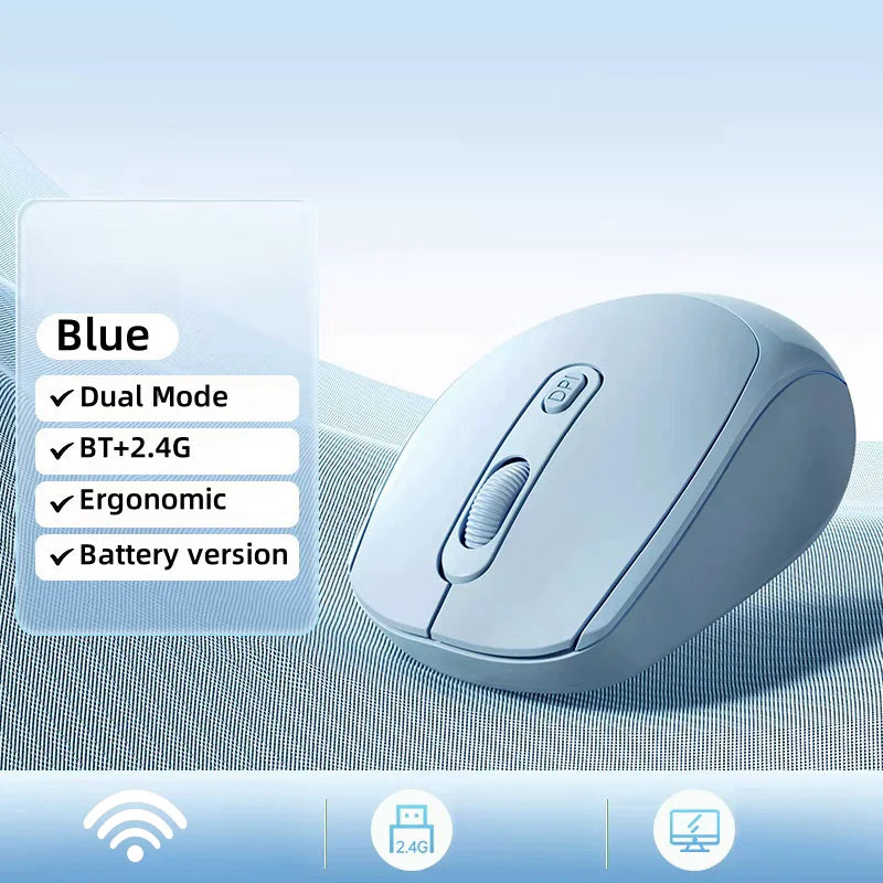 Dual Modus Drahtlose Maus Bluetooth-kompatibel 2,4G Batterie Optical Stille Maus 1600 DPI Für MacBook Laptop PC Spiel Büro