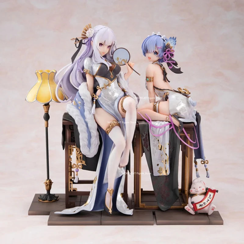 Re Life A Different World From Zero Anime Figur Emilia Rem Kawaii Süße Lolita Figur PVC Sammlung Statue Modell Decora Geschenk