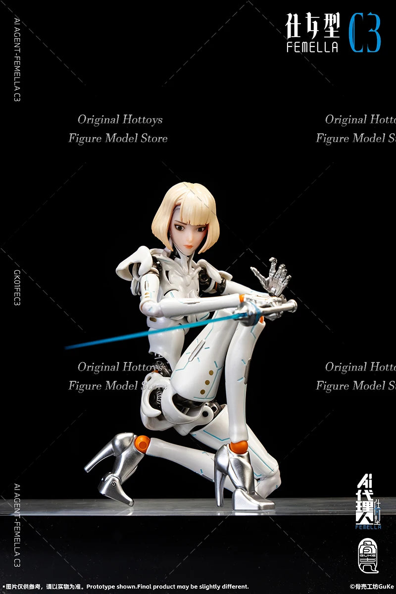 Guke Studio GK01FEC3 1/12 Scale Female Soldier AI Agent-Femella C3 Full Set 6-inches Action Figure Model Doll Collection