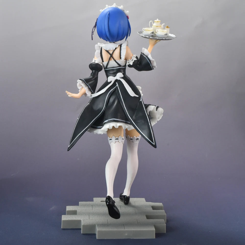 MX Japanese Anime Figures Maid Rem 1/7 Ver. PVC Action Figure Interchangeable Head Collection Gift Model Toys 22CM